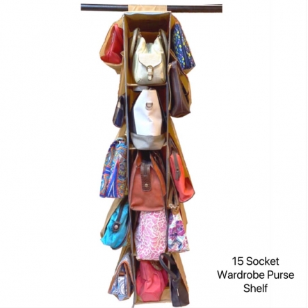 Wardrobe purse shelves